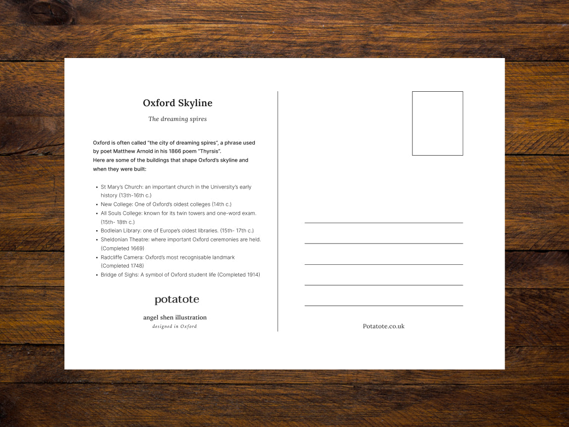 Oxford Skyline — Art Print Postcards