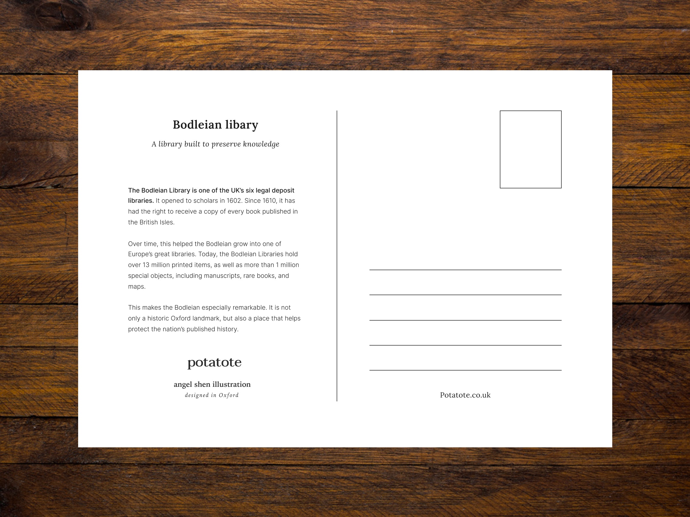 Bodleian Library — Art Print Postcards