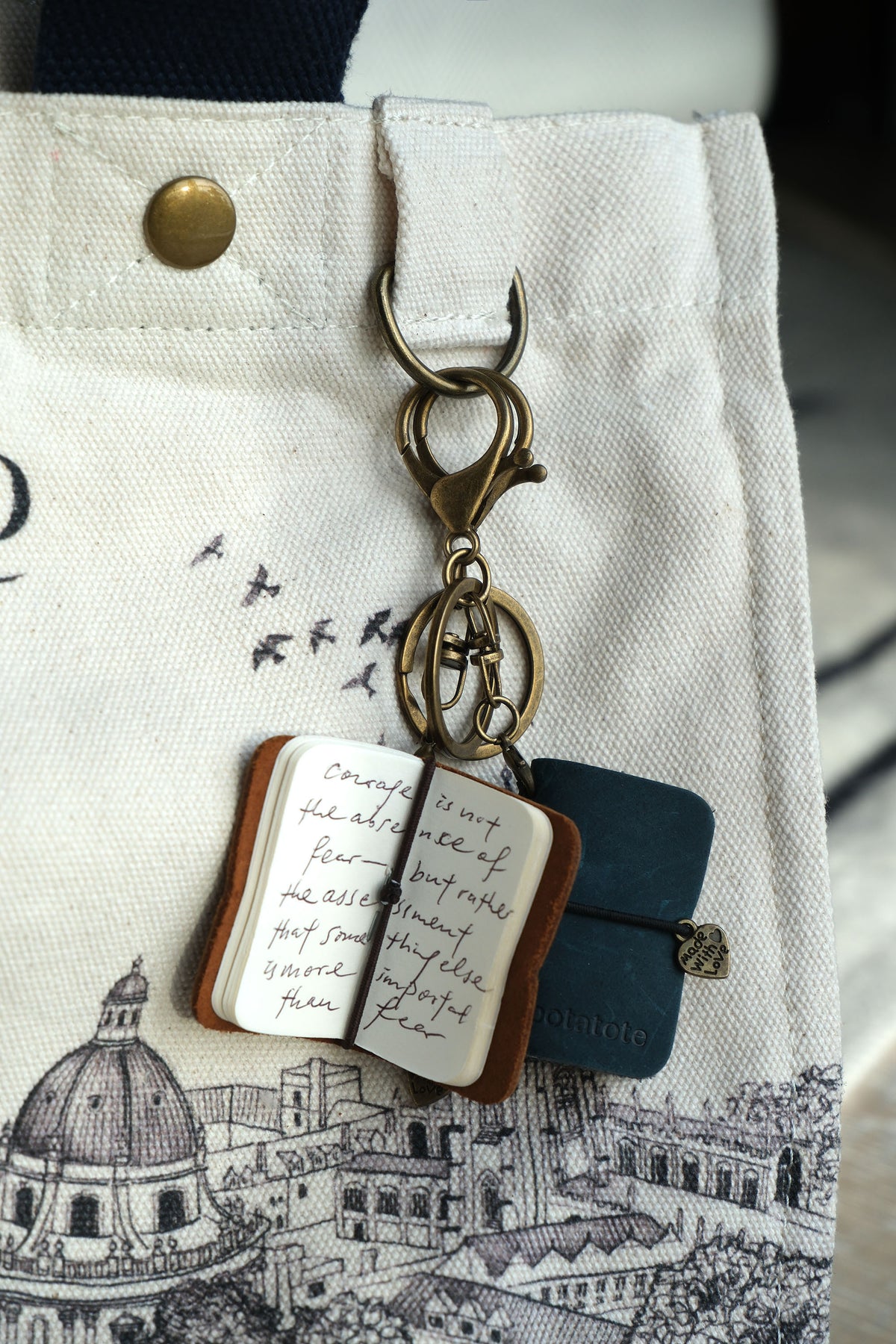 Mini Leather Book Charm